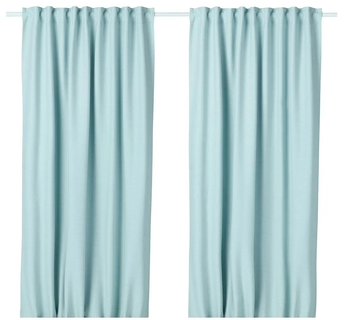 Шторы затемняющие Ikea Vilborg 145x300 (Белый/Бирюзовый)