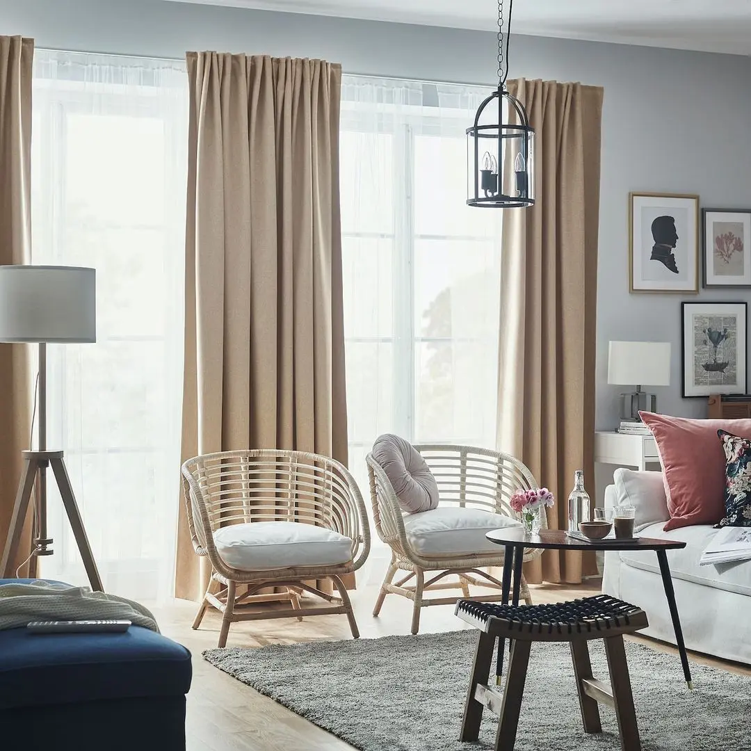 Затемняющие шторы Ikea Annakajsa 145x250 (Бежевый) - 6