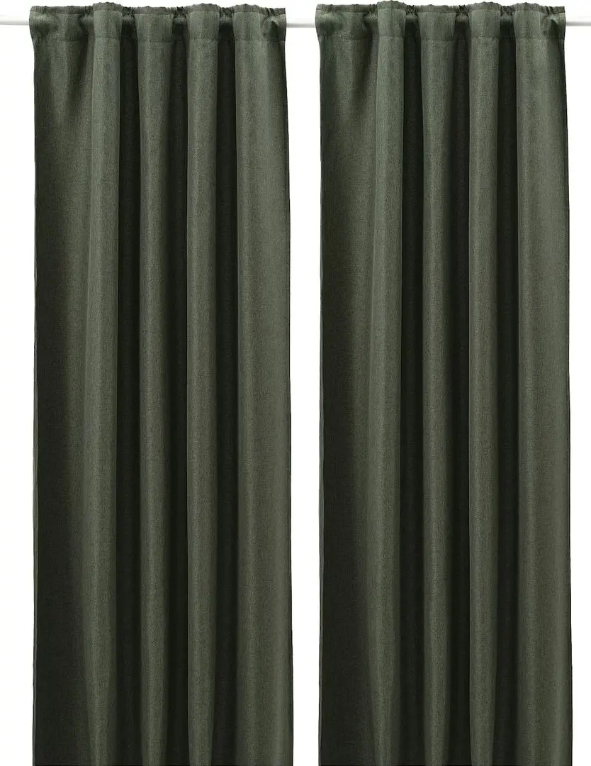 Draperii semiopace Ikea Annakajsa 145x250 (Verde inchis)