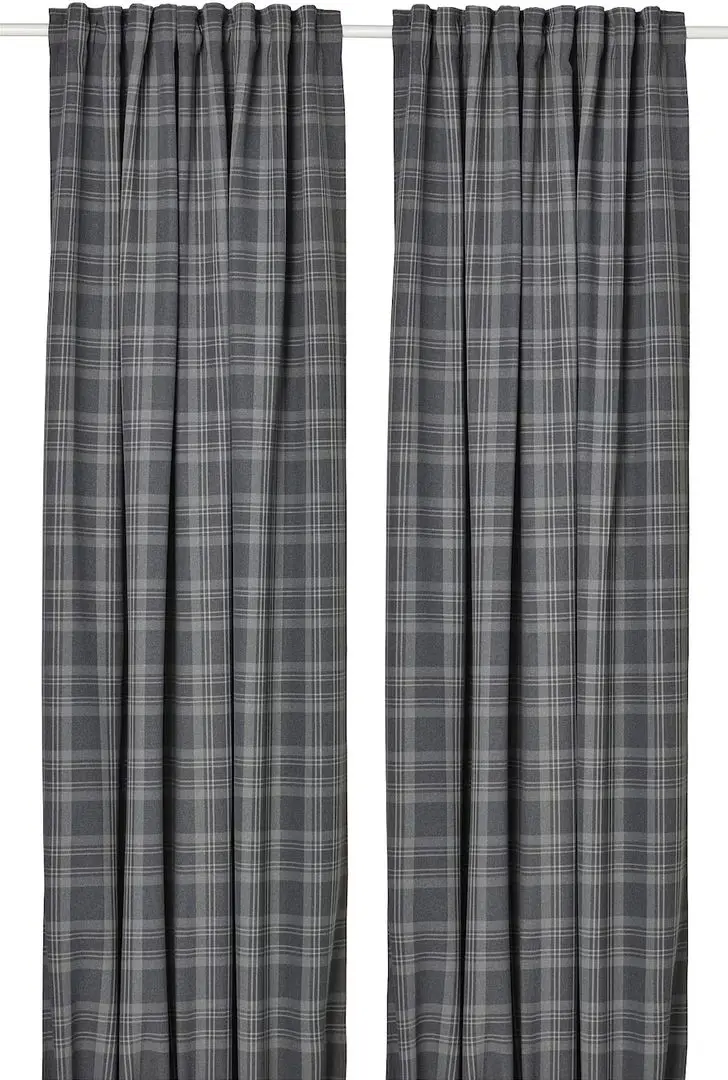 Draperii semiopace Ikea Haggveckmal 145x250 (Gri inchis)