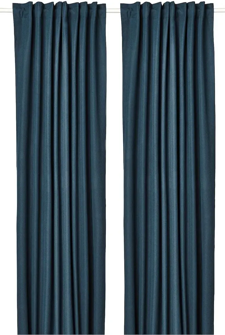 Draperii semiopace Ikea Rosenmandel 135x250 (Albastru inchis)