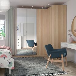 Дополнительный угловой модуль Ikea Pax 4 полки 53x58x201 (Под Дуб Беленый) Thumb