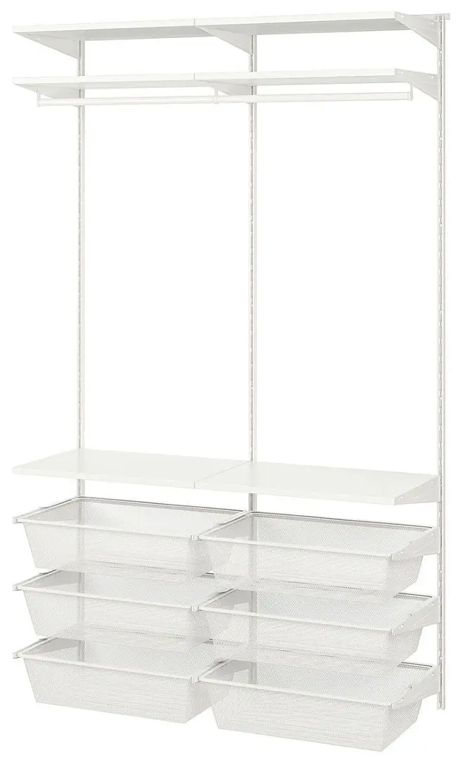 Sistem depozitare Ikea Boaxel 2 sectiuni 125x40x201 (Alb)