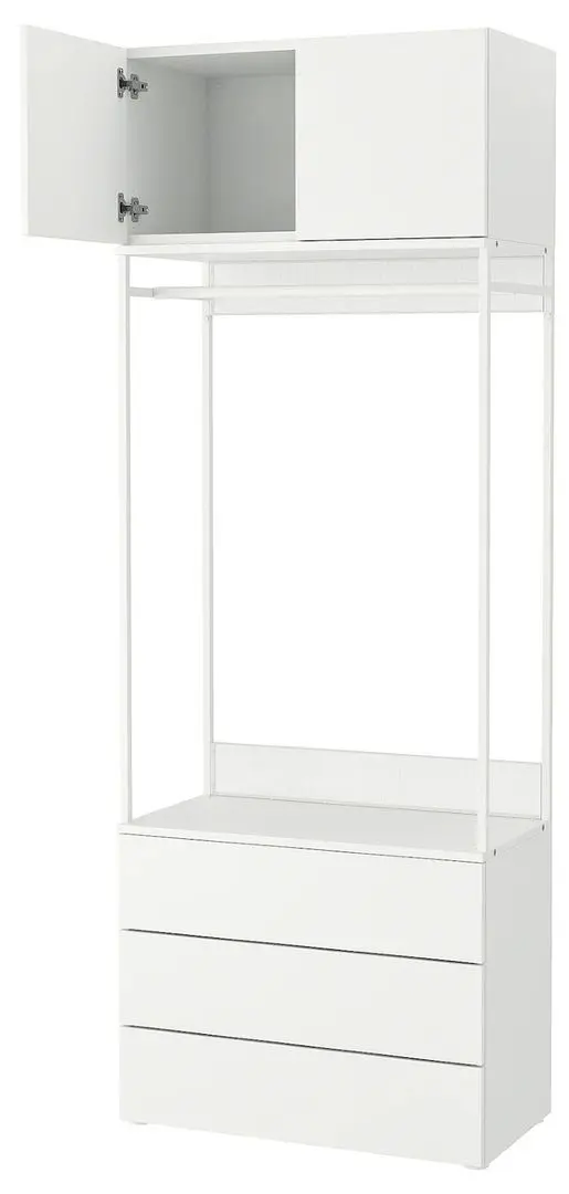 Sistem modular Ikea Platsa 2 usi/3 sertare 80x42x221 (Alb/Fonnes Alb)