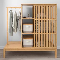 Dulap deschis Ikea Nordkisa usa glisanta 120x123 cm (Bambus) Thumb