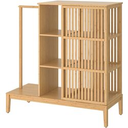 Dulap deschis Ikea Nordkisa usa glisanta 120x123 cm (Bambus)