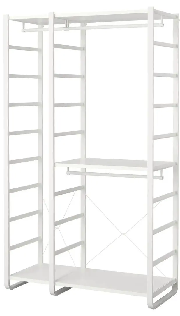 Система хранения Ikea Elvarli 2 секции 125x55x216 (Белый)