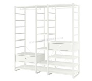 Sistem depozitare Ikea Elvarli 3 sectiuni 205x55x216 (Alb)