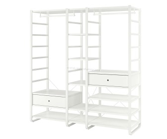 Sistem depozitare Ikea Elvarli 3 sectiuni 205x55x216 (Alb)