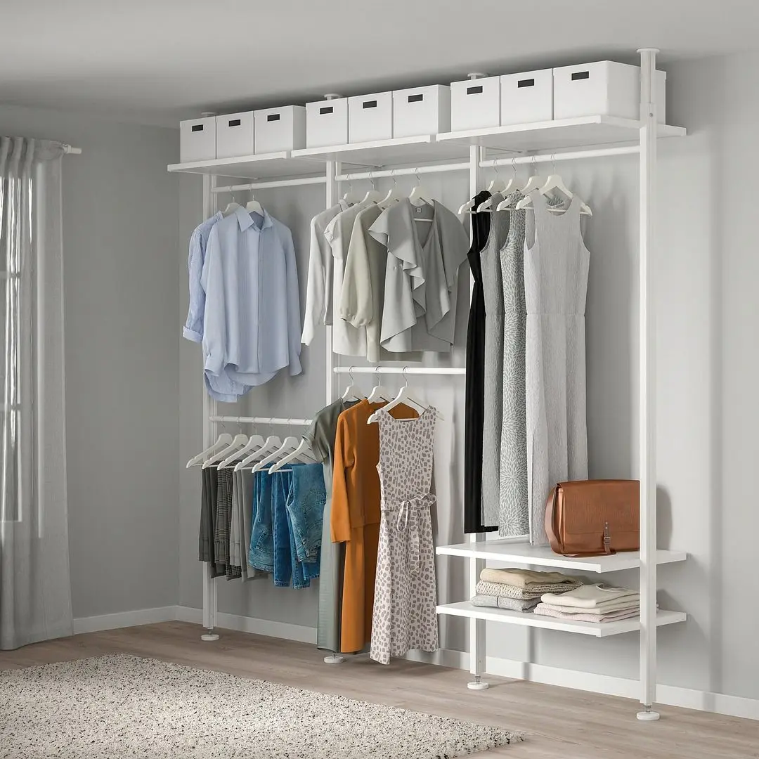 Система хранения Ikea Elvarli 3 секции 258x51x222-350 (Белый)