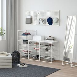Система хранения Ikea Jonaxel каркас/проволочные корзины/верхние полки 148x51x104 (Белый) Thumb