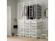 Sistem depozitare Ikea Jonaxel cadru/cosuri de sarma/bara umerase 148x51x207 (Alb)