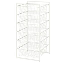 Sistem depozitare Ikea Jonaxel cadru/cosuri de sarma 50x51x104 (Alb)