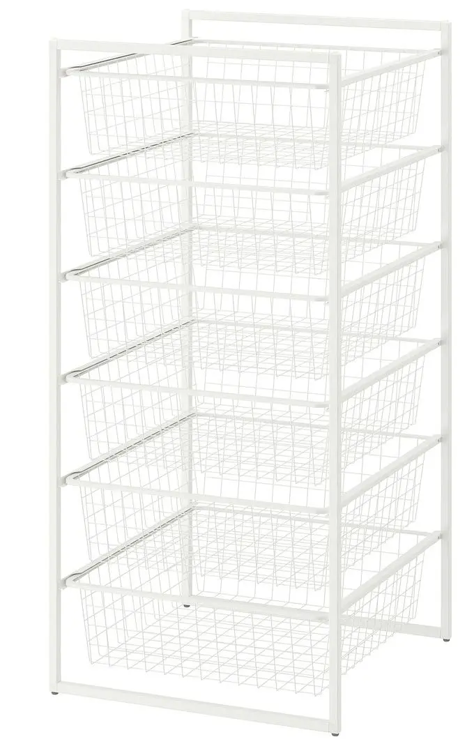 Sistem depozitare Ikea Jonaxel cadru/cosuri de sarma 50x51x104 (Alb)