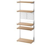 Sistem depozitare suspendata Ikea Kungsfors 5 polite/gratar (Inox/Frasin)