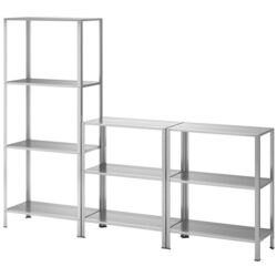 Etajera Ikea Hyllis interior/exterior 180x27x74-140 (Inox)