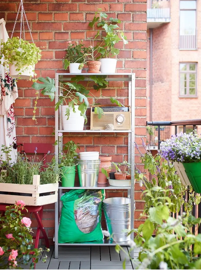 Etajera Ikea Hyllis interior/exterior 60x27x140 (Argintiu)