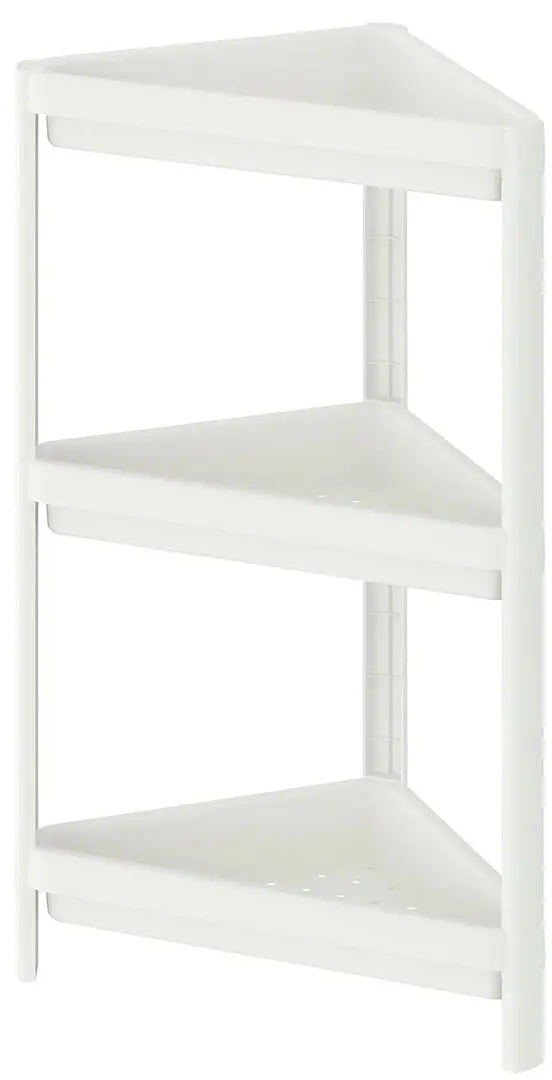 Etajera de colt Ikea Vesken 33x33x71 (Alb)