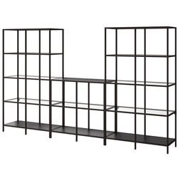 Etajera Ikea Vittsjo Sticla 300x36x175 (Negru-Maro)