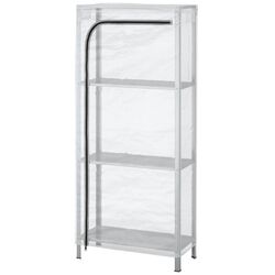 Стеллаж с чехлом Ikea Hyllis 60x27x140 (Нержавеющая Сталь)