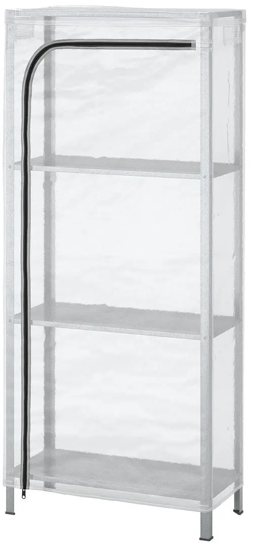 Стеллаж с чехлом Ikea Hyllis 60x27x140 (Нержавеющая Сталь)