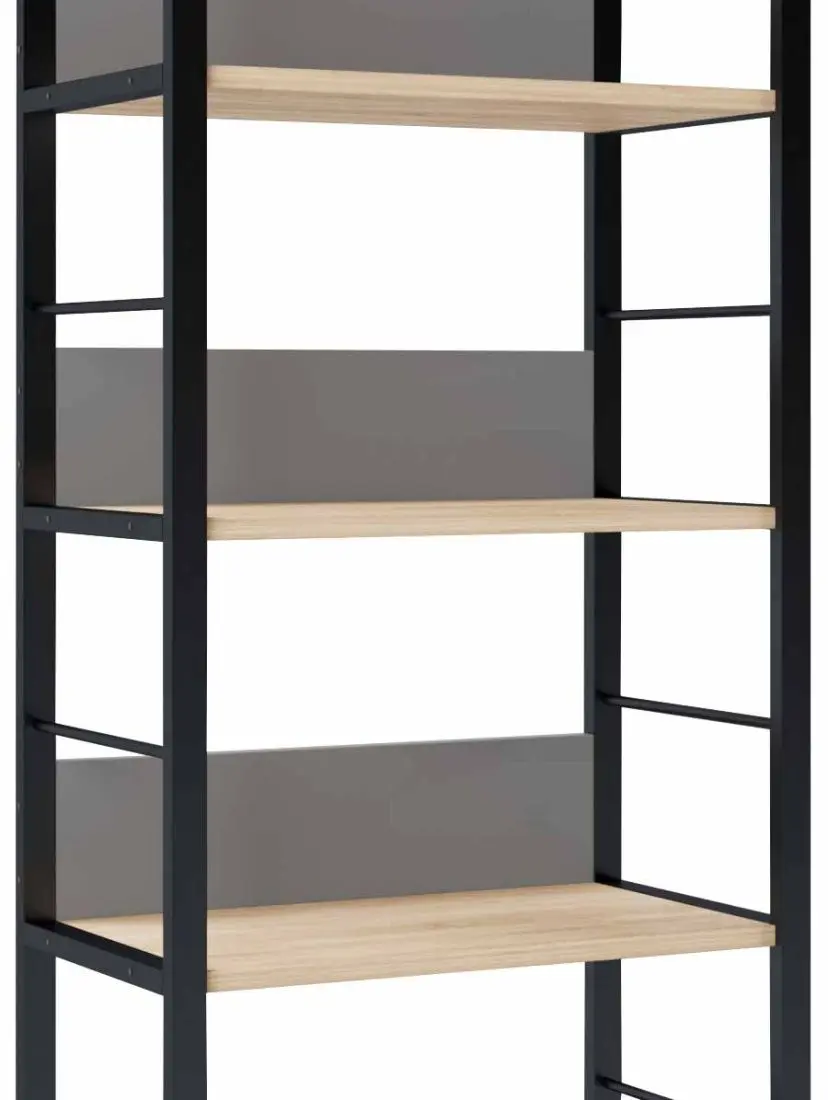 Стеллаж DP Urban 60 с перилами (Black/Sonoma Oak)