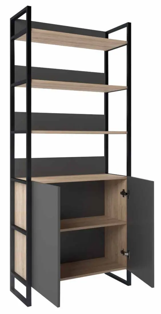 Etajera DP Urban 90 cu tumba (Black/Sonoma Oak)