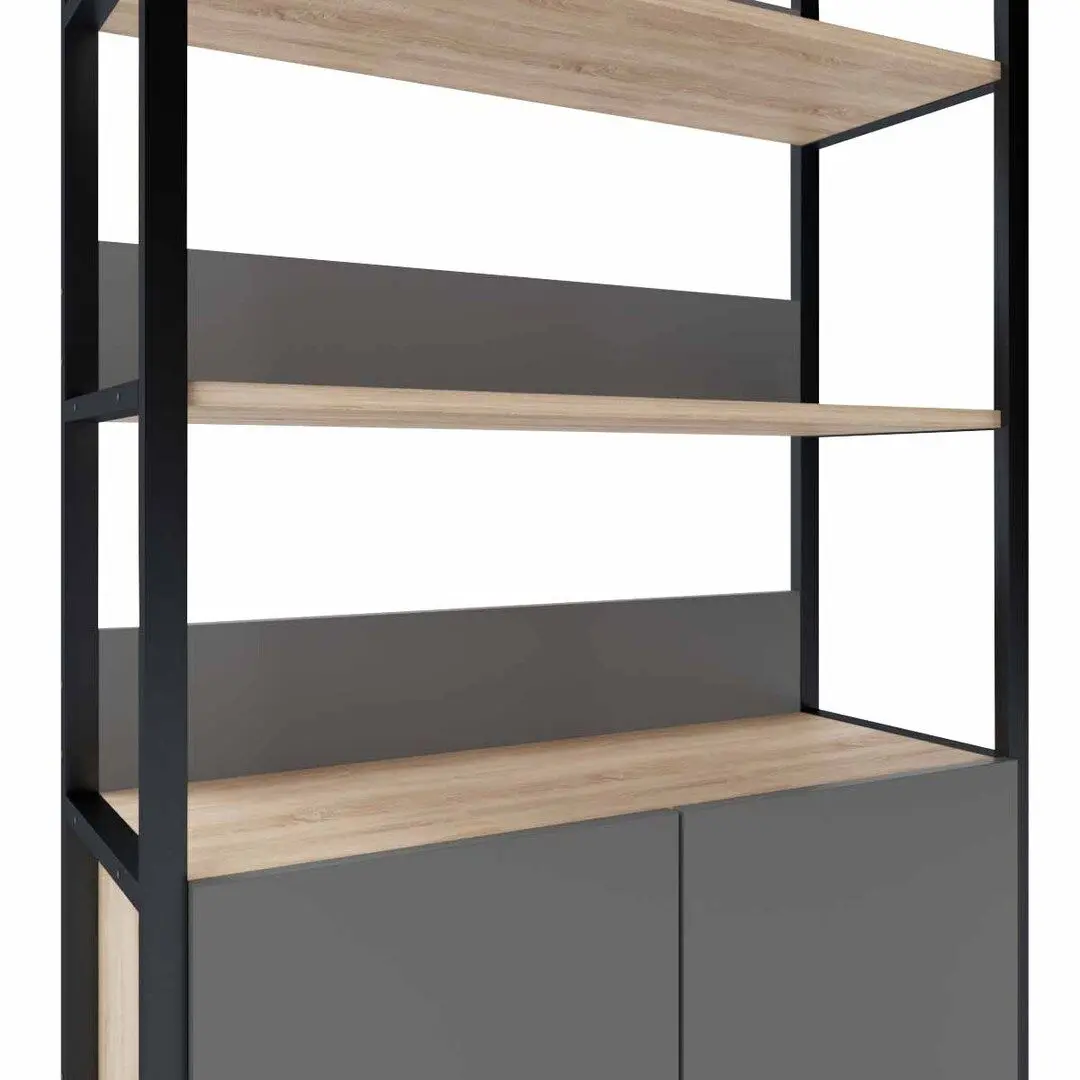 Etajera DP Urban 90 cu tumba (Black/Sonoma Oak)