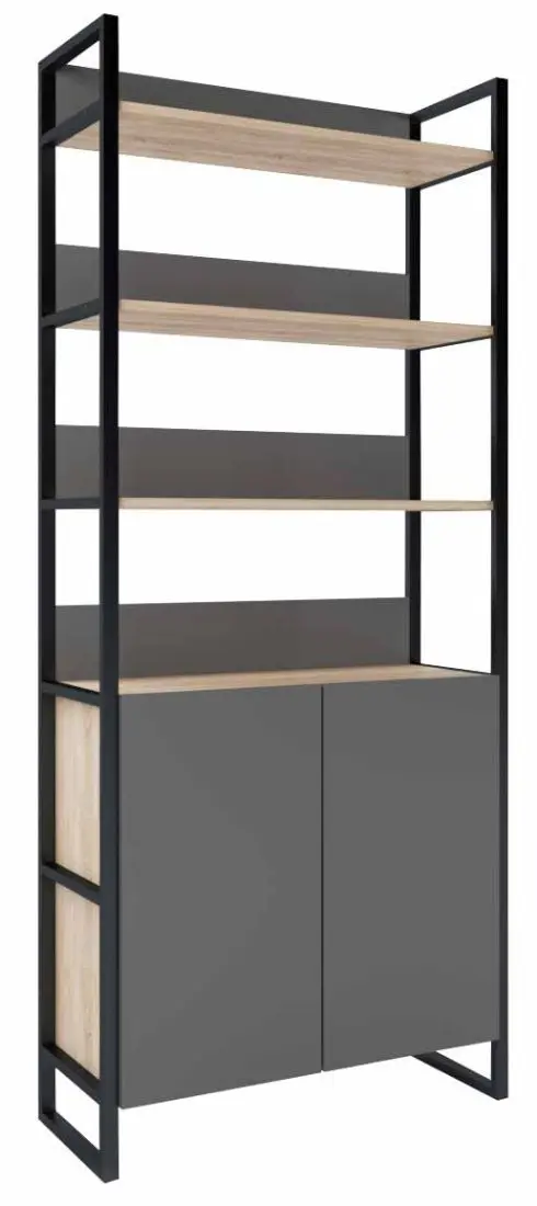 Etajera DP Urban 90 cu tumba (Black/Sonoma Oak)