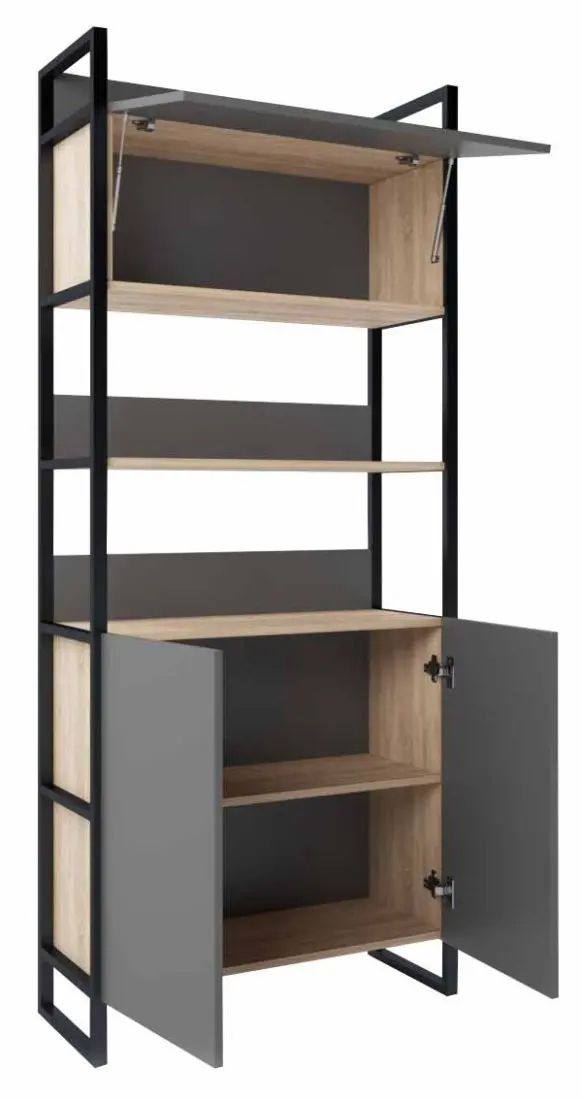 Стеллаж DP Urban 90 тумба/шкафчик (Black/Sonoma Oak)