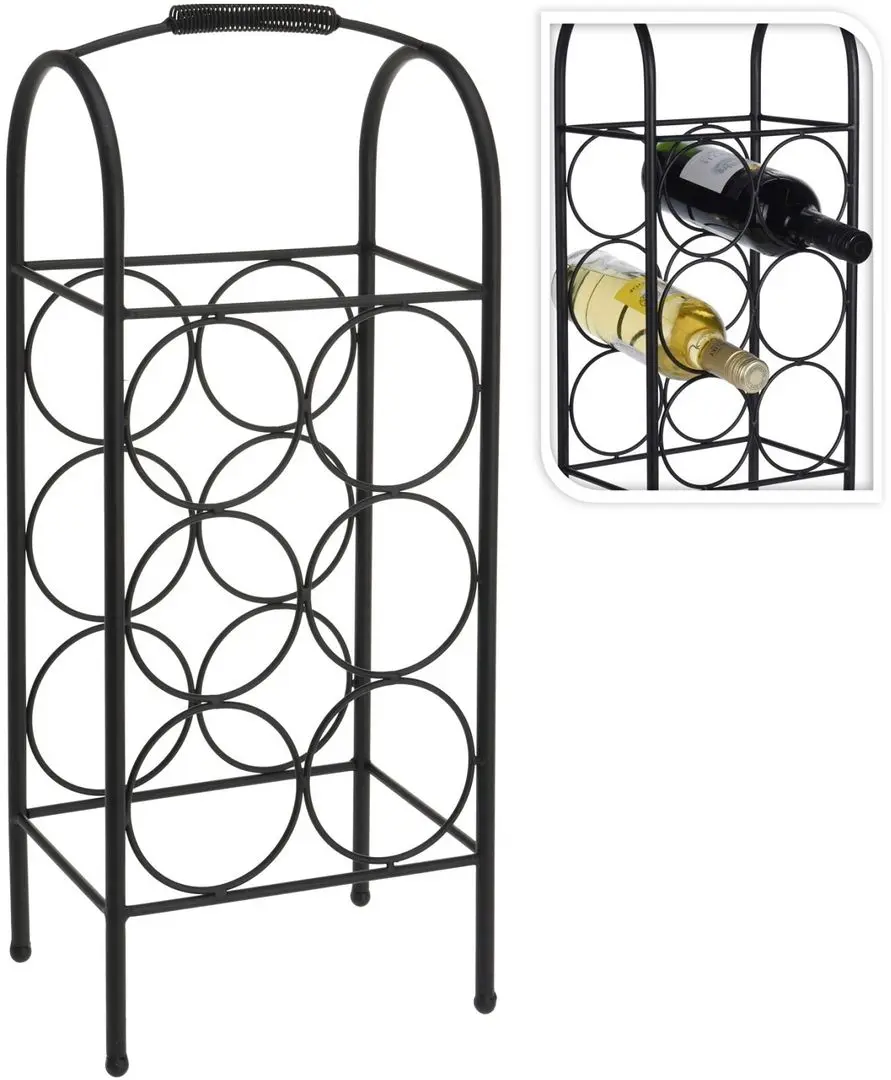 Подставка для бутылок Excellent Houseware 6btl 52x22x16 (Black)