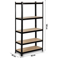 Etajera Humberg 180x90x40cm (Black) Thumb