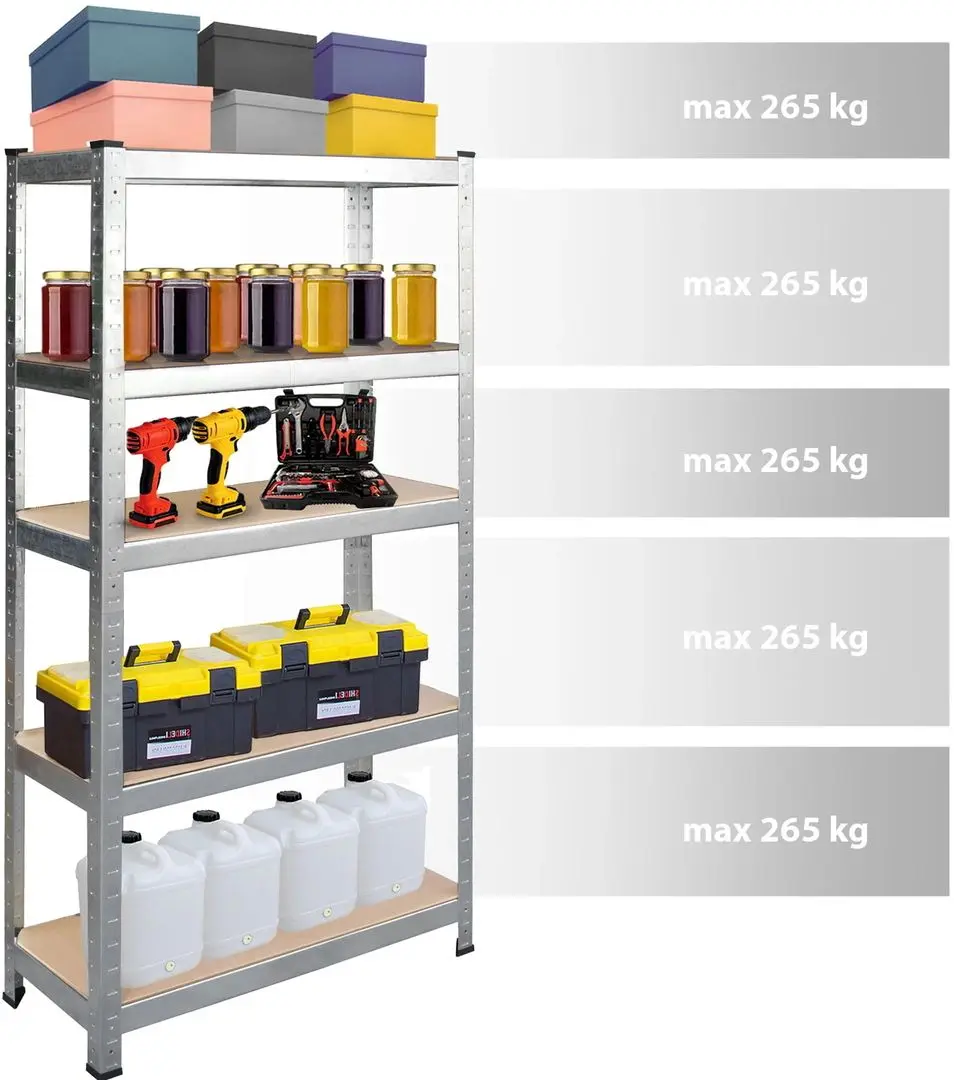 Стеллаж Humberg 180x90x40cm (Galvanized Silver)