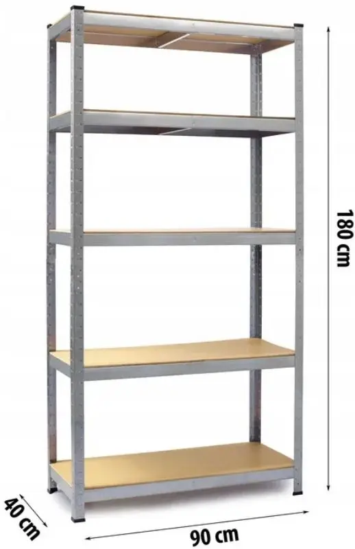 Стеллаж Humberg 180x90x40cm (Galvanized Silver)