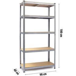 Стеллаж Humberg 180x90x40cm (Silver) Thumb