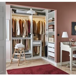 Дополнительный угловой модуль Ikea Pax 4 полки 53x58x201 (Белый) Thumb