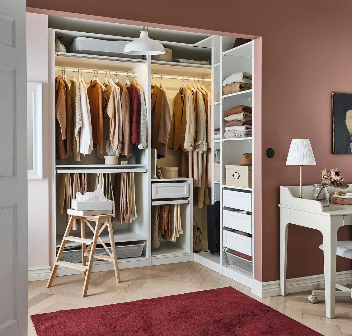 Дополнительный угловой модуль Ikea Pax 4 полки 53x58x201 (Белый) - 3