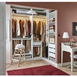 Дополнительный угловой модуль Ikea Pax 4 полки 53x58x236 (Белый) Thumb