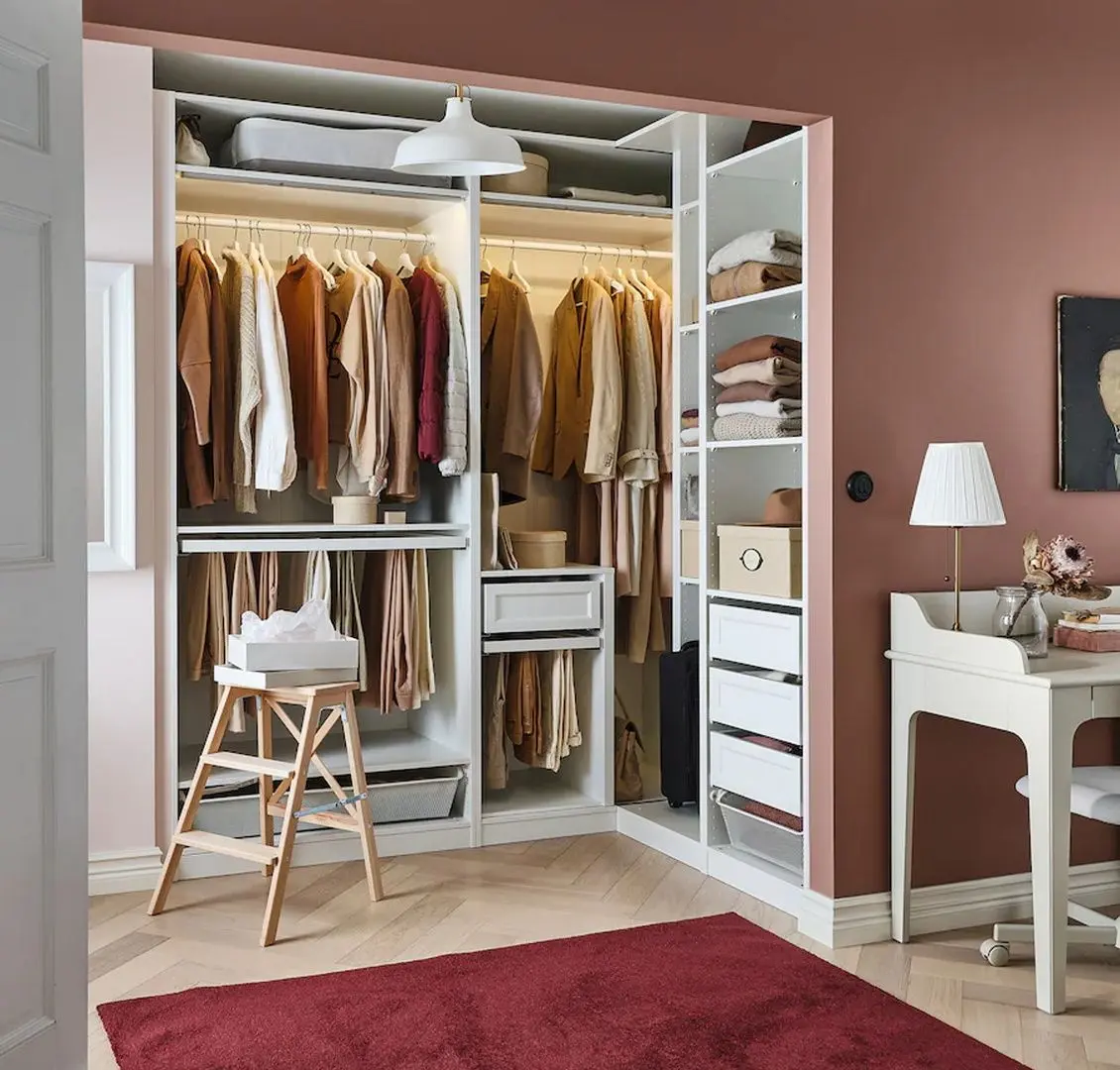 Дополнительный угловой модуль Ikea Pax 4 полки 53x58x236 (Белый) - 3