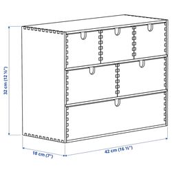 Mini cutie de depozitare Ikea Moppe placaj mesteacan 42x18x32 Thumb