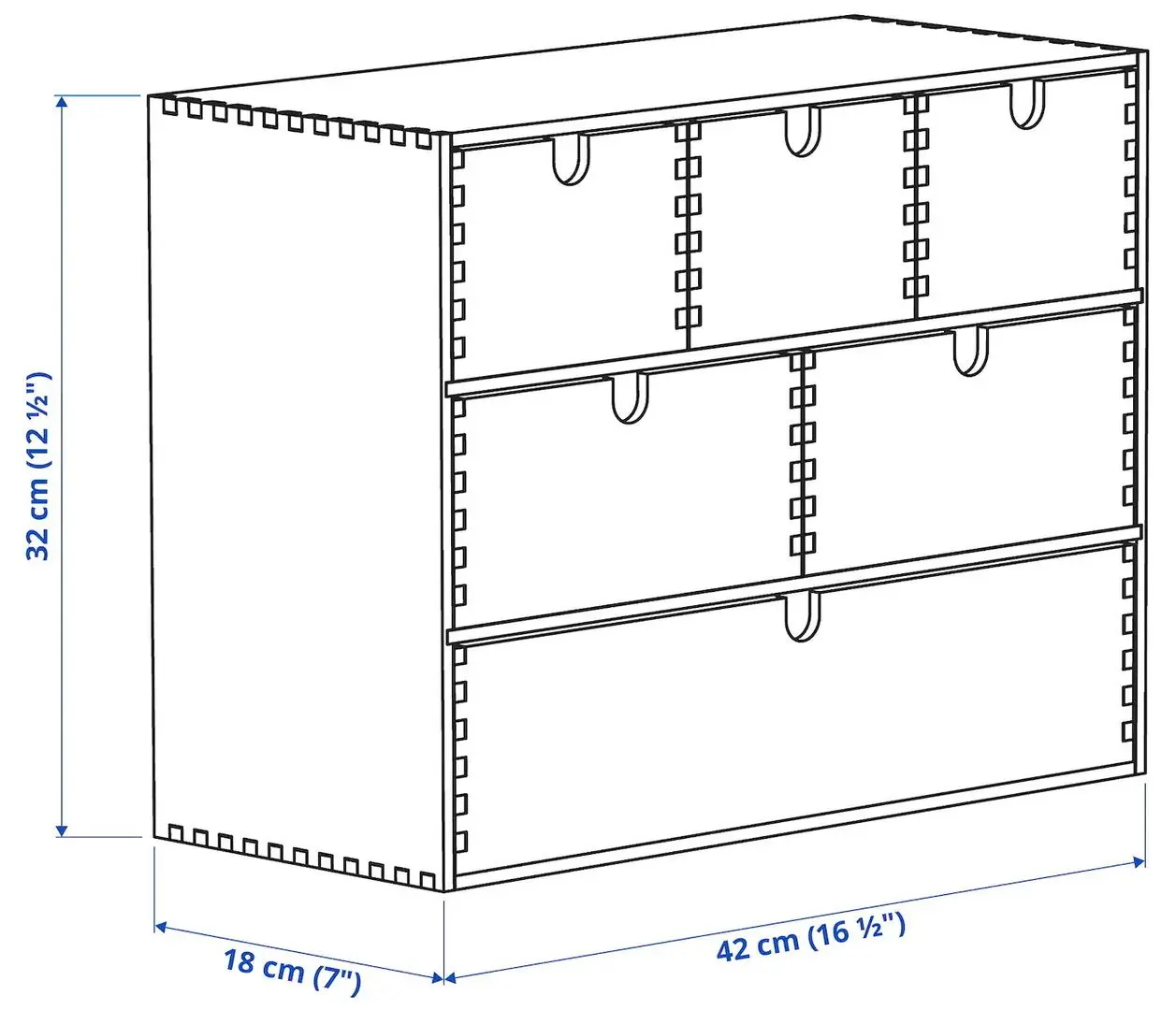 Mini cutie de depozitare Ikea Moppe placaj mesteacan 42x18x32