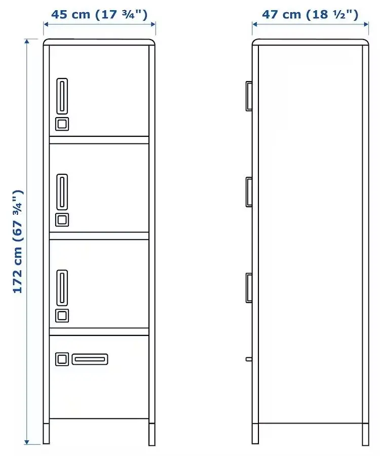 Penal Ikea Idasen 45x172 (Gri Inchis)