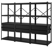 Sistem depozitare Ikea Bror sertare/rafturi 254x55x190 (Negru)