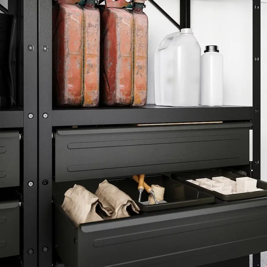 Система хранения Ikea Bror ящики/полки 254x55x190 (Черный) - 3