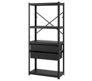 Sistem depozitare Ikea Bror sertare/rafturi 85x40x190 (Negru)