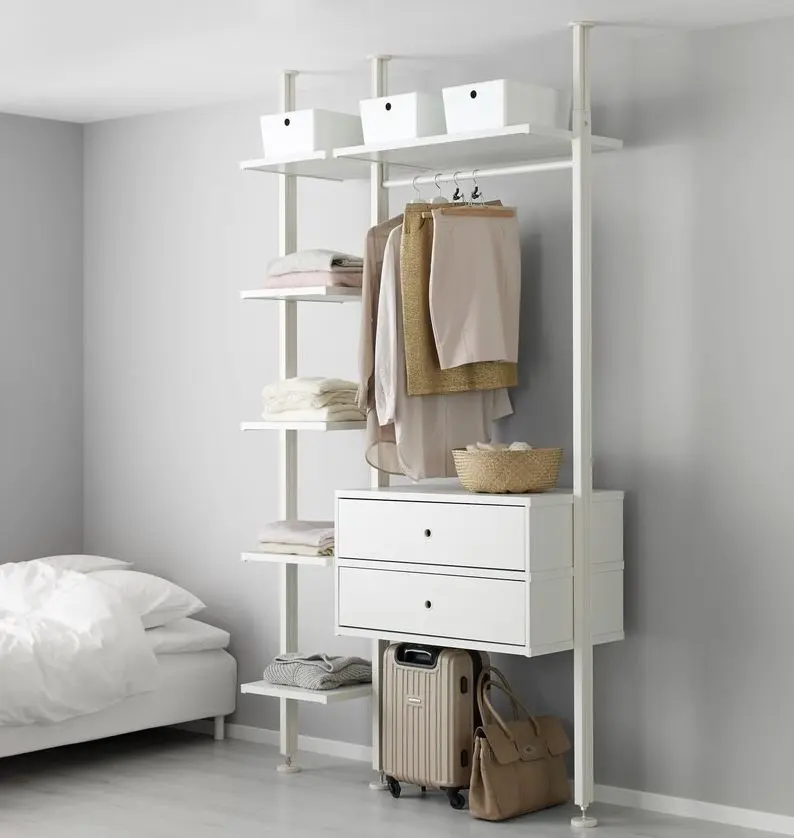 Sistem depozitare Ikea Elvarli 2 sectiuni/2 sertare 135x51x222-350 (Alb)