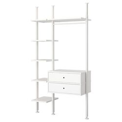 Sistem depozitare Ikea Elvarli 2 sectiuni/2 sertare 135x51x222-350 (Alb)