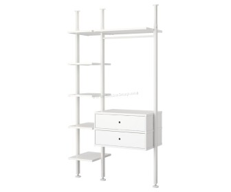 Sistem depozitare Ikea Elvarli 2 sectiuni/2 sertare 135x51x222-350 (Alb)