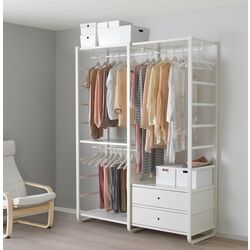 Sistem depozitare Ikea Elvarli 2 sectiuni/2 sertare 165x55x216 (Alb) Thumb