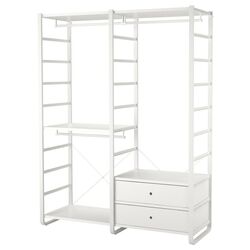 Sistem depozitare Ikea Elvarli 2 sectiuni/2 sertare 165x55x216 (Alb)